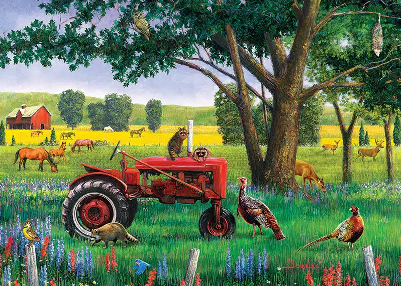 Red Tractor 35 Piece Tray Puzzle Cobble Hill image 0